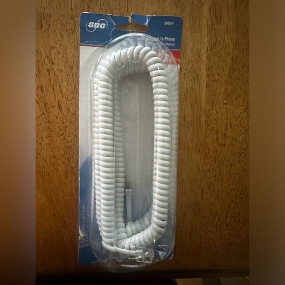 💜 SBC Vintage White Spiral Phone Cord - Picture 1 of 8